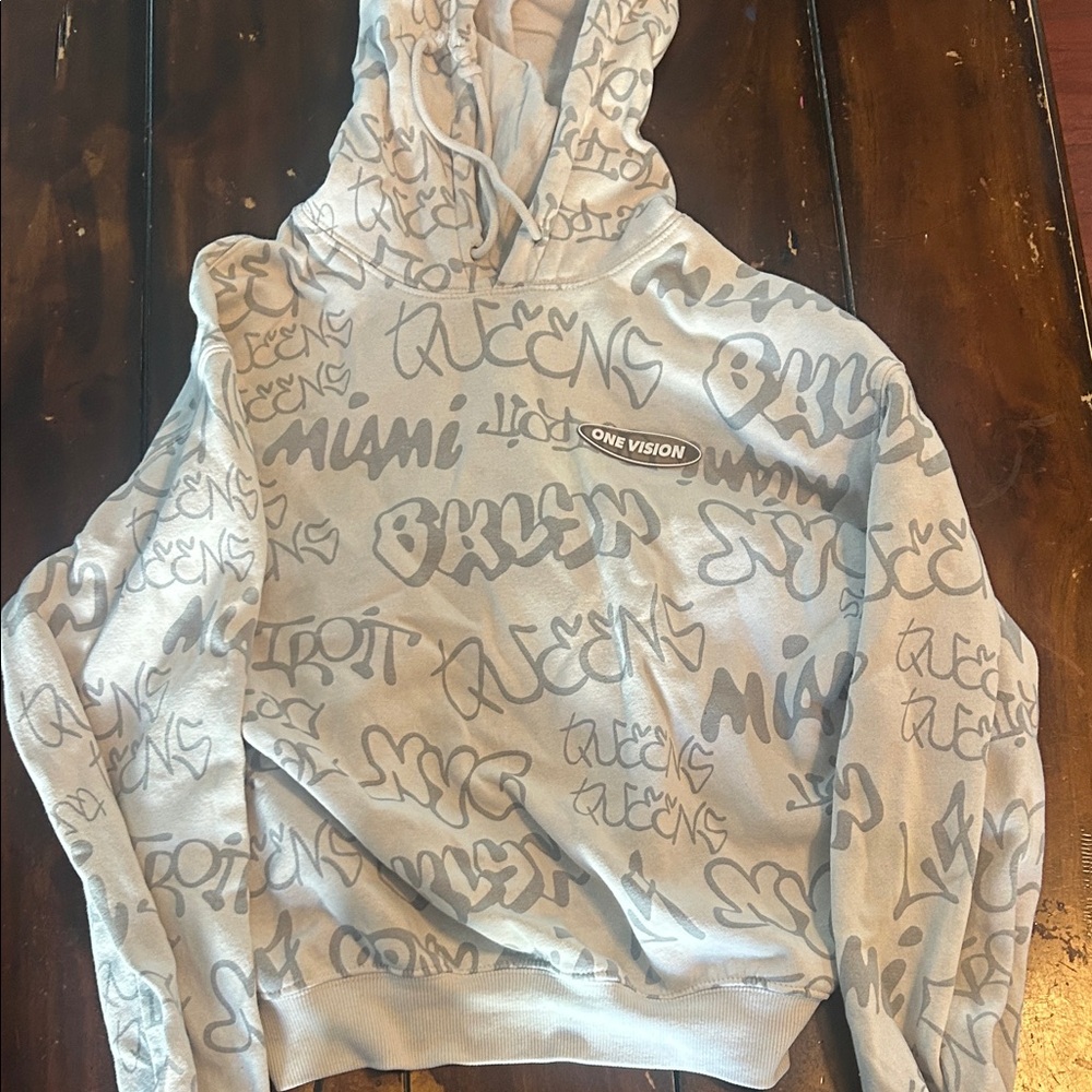 Divided Gray Graphic Hoodie